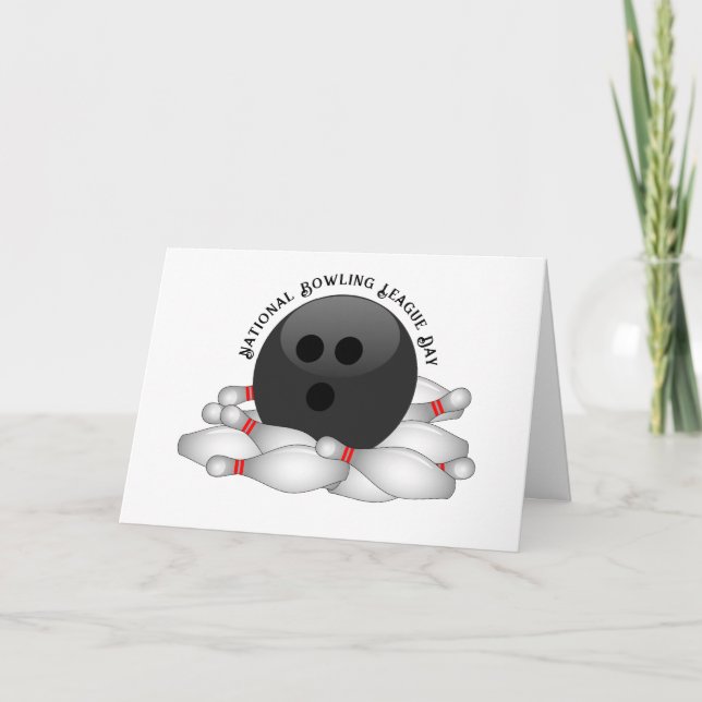 Bowlingball und Buttone Karte (Vorderseite)