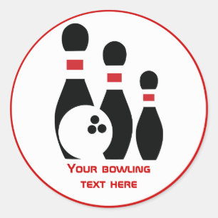 Bowlingball und Buttone Runder Aufkleber