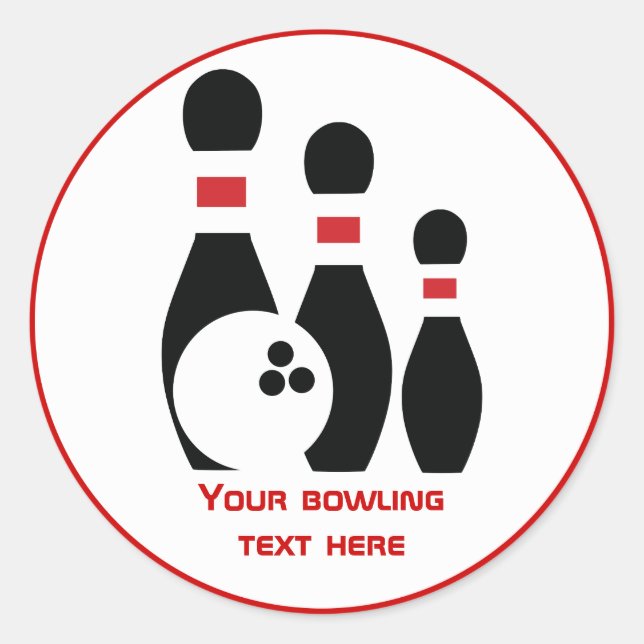 Bowlingball und Buttone Runder Aufkleber (Vorderseite)