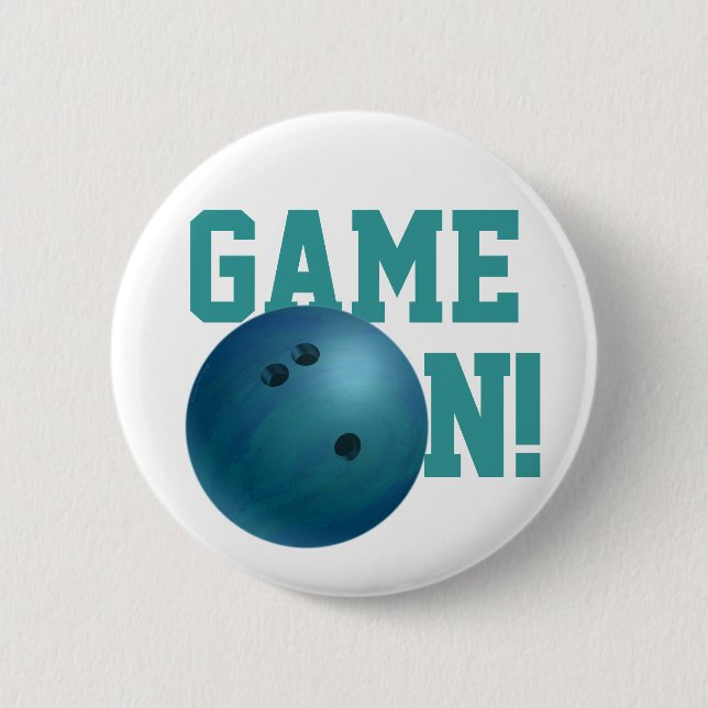 Bowlingkugel Blau Button (Vorderseite)