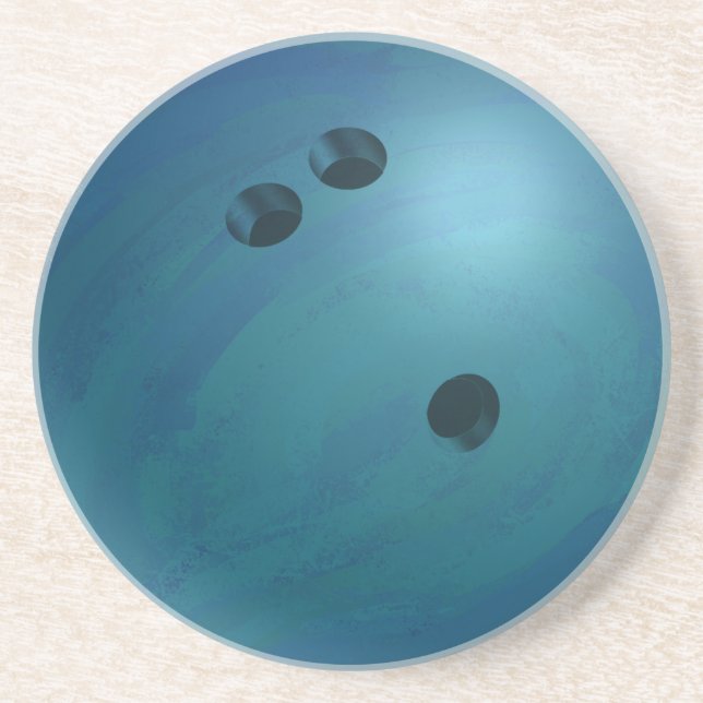 Bowlingkugel Blau Sandstein Untersetzer (Vorne)