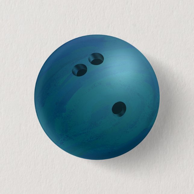 Bowlings-Ball-Blau Button (Vorderseite)