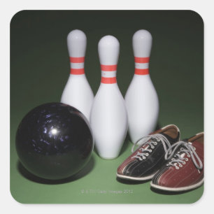 Bowlings-Ball Quadratischer Aufkleber