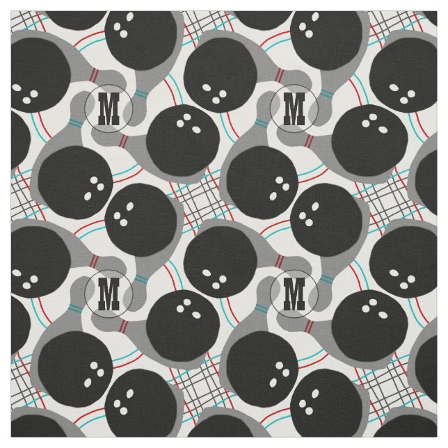 Bowlings-Ball und Button-Muster Personalizable Stoff (Muster)
