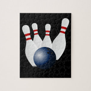 Bowlings-Ball-und Button-Puzzlespiel