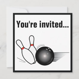 Bowlings-Ball und Buttone Nach-Spiel Party laden Einladung