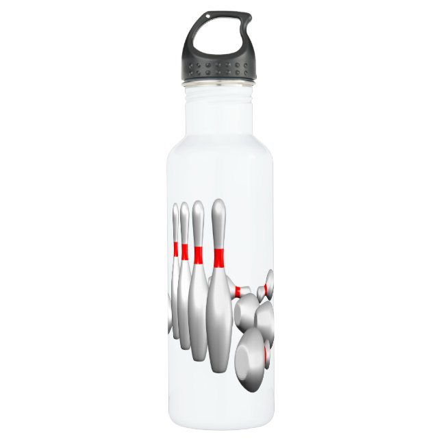 Bowlings-Buttone Trinkflasche (Vorderseite)