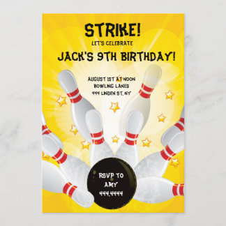 Bowlings-Geburtstags-Party Einladungen