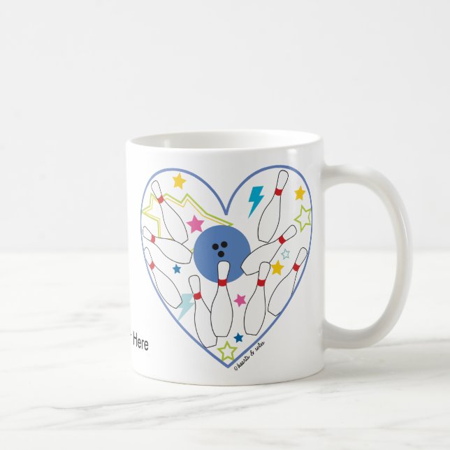 Bowlings-Herz-Tasse Kaffeetasse (Rechts)