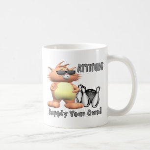 Bowlings-Katze: Haltung Kaffeetasse