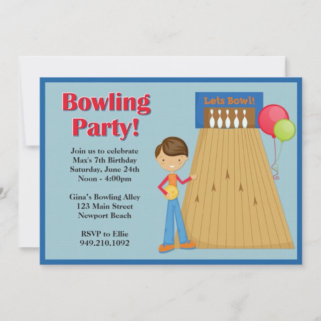 Bowlings-Party-Geburtstags-Einladung Einladung (Vorderseite)