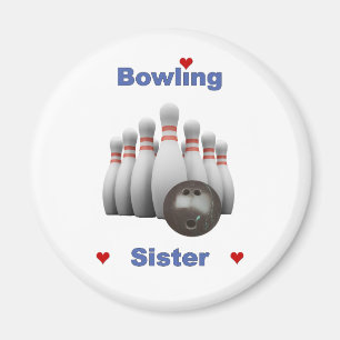 Bowlings-Schwester-Herzen Magnet