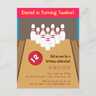 Bowlings-Spiel-Geburtstags-Party Einladungen