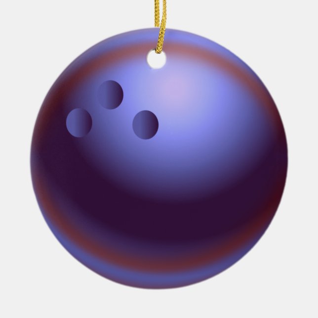 Bowlings-Weihnachten Keramikornament (Vorne)