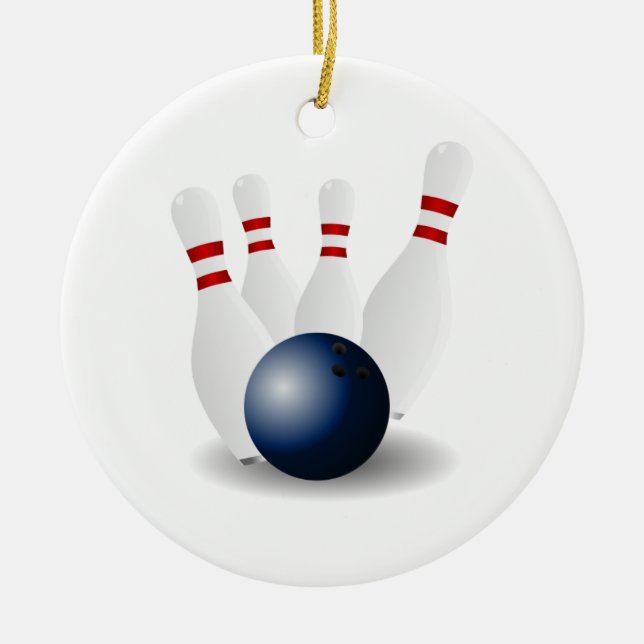 Bowlings-Weihnachtsverzierung Keramik Ornament (Vorne)