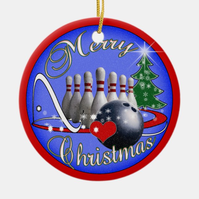 BOWLINGS-WEIHNACHTSverzierung Keramik Ornament (Vorne)