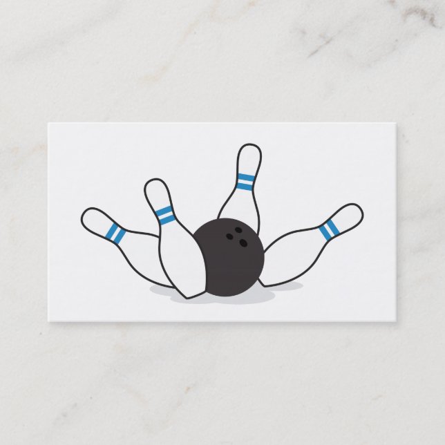 Bowlingsball, der Buttone - Blau abreißt Visitenkarte (Vorderseite)
