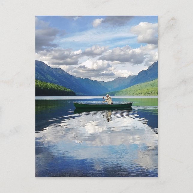 Bowman Lake - Glacier Nationalpark Montana Postkarte (Vorderseite)