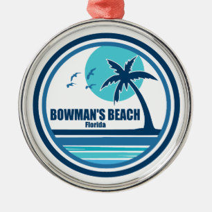 Bowman's Beach Florida Palm Tree Birds Ornament Aus Metall