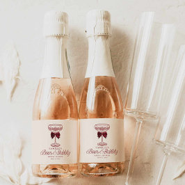 Bows and Bubbly Bridal Shower Mini Champagne Label