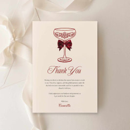 Bows and Bubbly Bridal Shower Thank you Card Dankeskarte