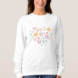 Bows and Hearts Coquette Pattern Sweatshirt
