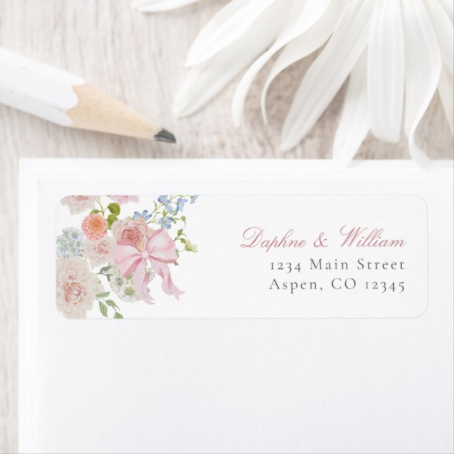 Bows and Wildflowers Return Address Label (Insitu)