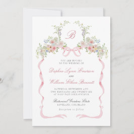 Bows and Wildflowers Wedding Invitation Einladung