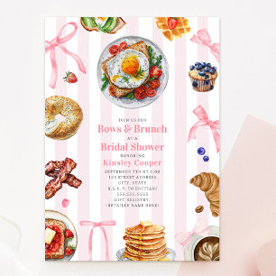 Bows + Brunch-Brautparty Einladung