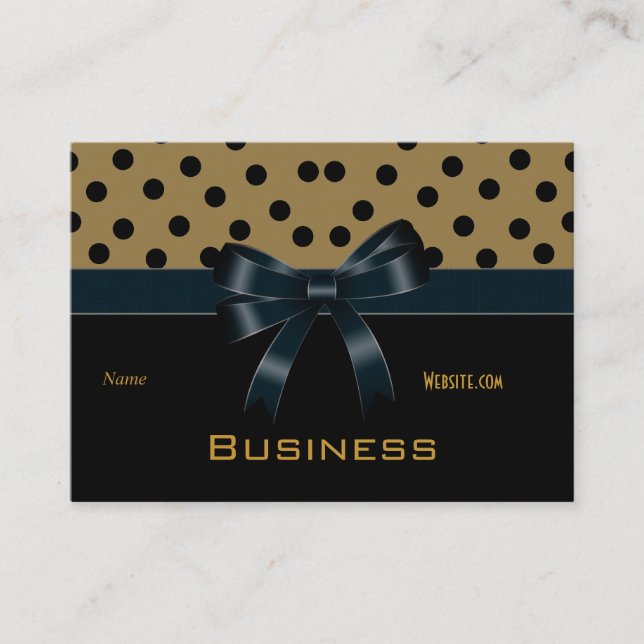 Bows cartes de visite Tan Black Spots (Devant)