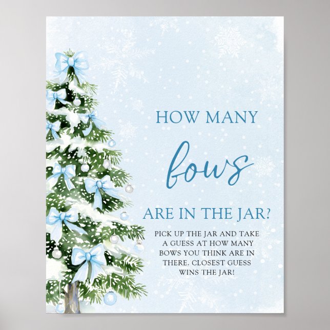 Bows Christmas Guess How Many Bows Baby Shower  Poster (Vorne)