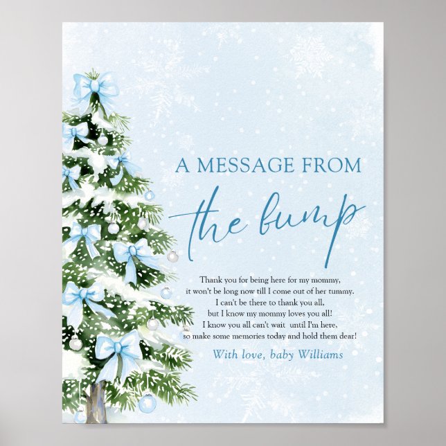 Bows Christmas Tree A Message From The Bump Sign Poster (Vorne)