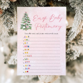 Bows Christmas Tree Baby Emoji Pictionary Game Einladung