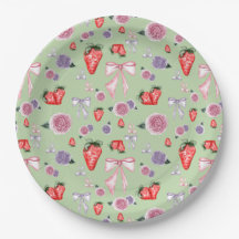 Bows, Rose und Erdbeeren Coquette-Muster