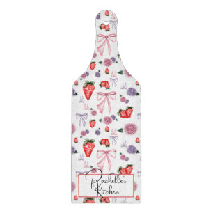 Bows, Rose und Erdbeeren Coquette-Muster Schneidebrett