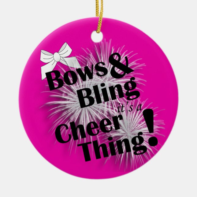 Bows und Blasen ist ein fröhliches Dekor Keramik Ornament (Vorne)