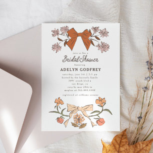 Bows und Blume Terracotta Brautparty Einladung
