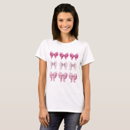 Bows und Herzen rosa und Lila T-Shirt