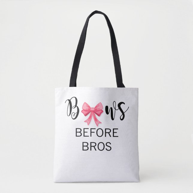 Bows vor Bros Pink Bow Black Letting Tasche (Vorderseite)