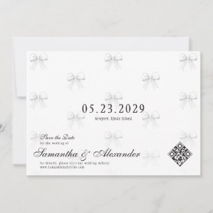 Bows & Wedings Vows Preppy Coquette Save the Date Einladung