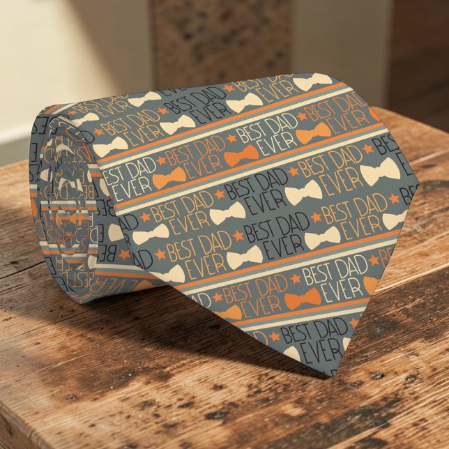 Bowtie Best Dad Ever Pattern Necktie Tie Krawatte (Von Creator hochgeladen)