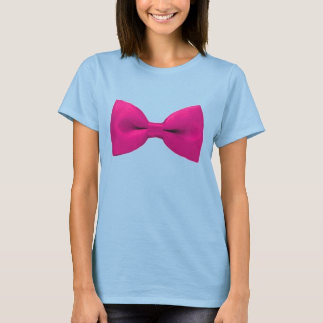Bowtie Bikini in Rosa T-Shirt (Vorderseite)