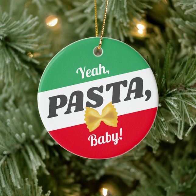 Bowtie Pasta Italienisches Essen Weihnachtsfest Fe Keramik Ornament (Baum)