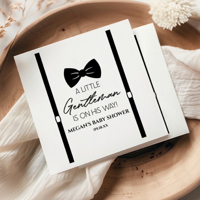Bowtie Suspenders eine kleine Gentleman Babydusche Serviette (Von Creator hochgeladen)