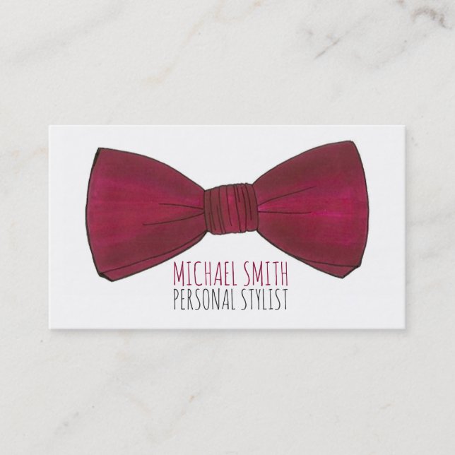 Bowtie Wardrobe Personal Stylist Menswear Fashion Visitenkarte (Vorderseite)