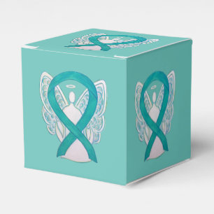 Box "aquamarin Green Awareness Ribbon Angel Gastge Geschenkschachtel