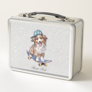 Box Aquarelle Australian Shepherd Boîte à lunch en mét
