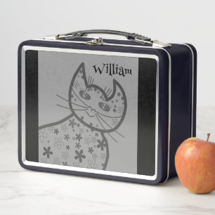 Box Art, Cute Cat Clipart personnalisée Boîte à lunch 