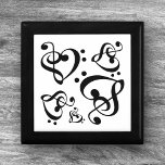 Box "Bass Treble Clef Heart Music Pattern" Geschenkbox<br><div class="desc">Das schwarz-weiße Drei-Stufen-Schnitt und das Bass-Schnitt in Schwarz/Weiß. Für mehr Musikdekoration und Geschenke besuchen Sie die Erholung dieses Shops.</div>