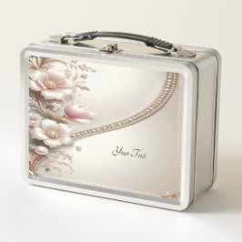 Box Boîte à lunch avec embellissements floraux et perl